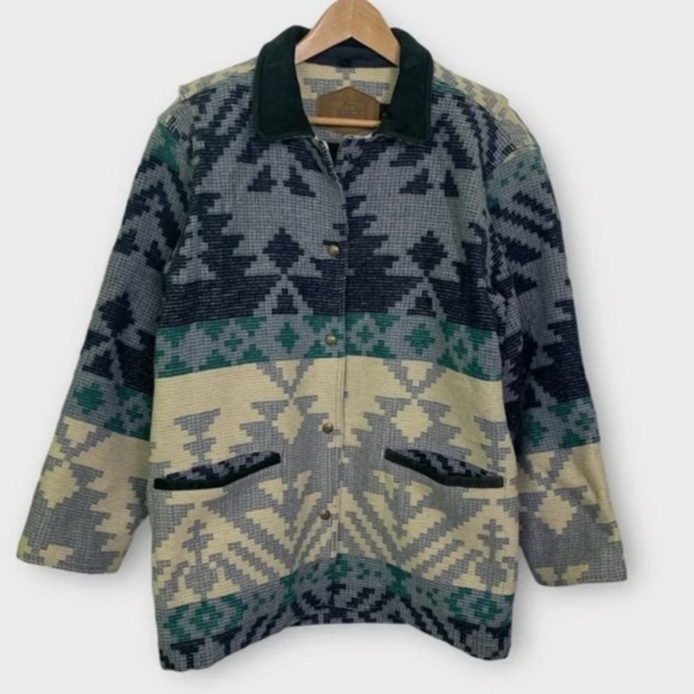 Vintage Woolrich  Aztec Blanket Coat Barn Jacket